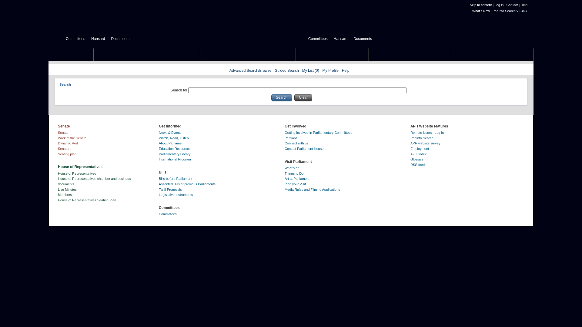 website screenshot of https://parlinfo.aph.gov.au/