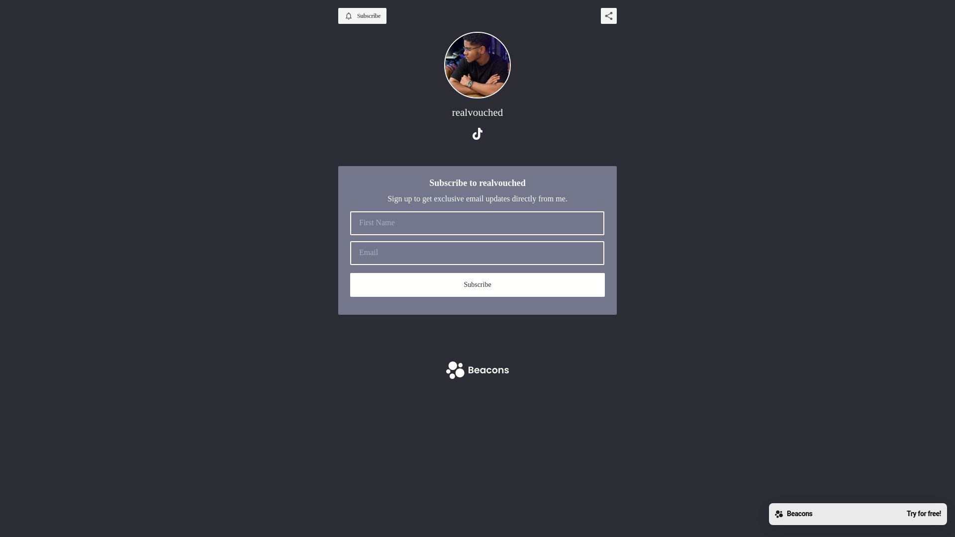 website screenshot of https://realvouched.com/