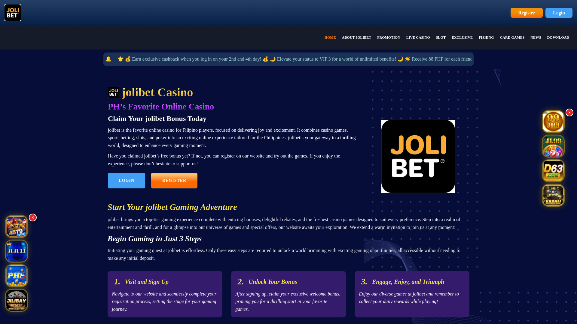 website screenshot of https://jolibetpito.com/