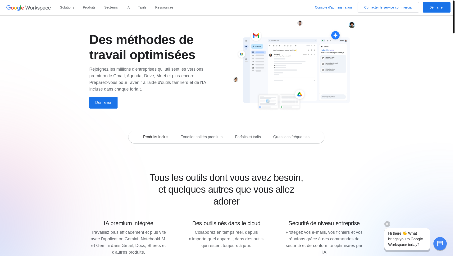 website screenshot of https://workspace.google.com/