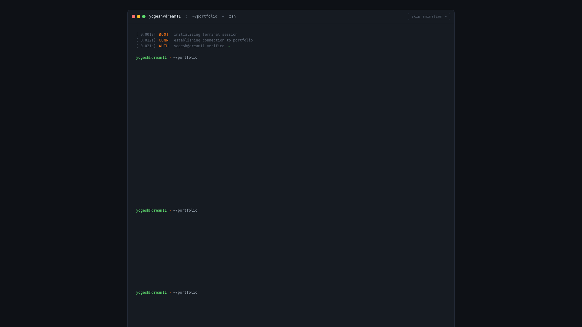 website screenshot of https://yogeshbodke.in/