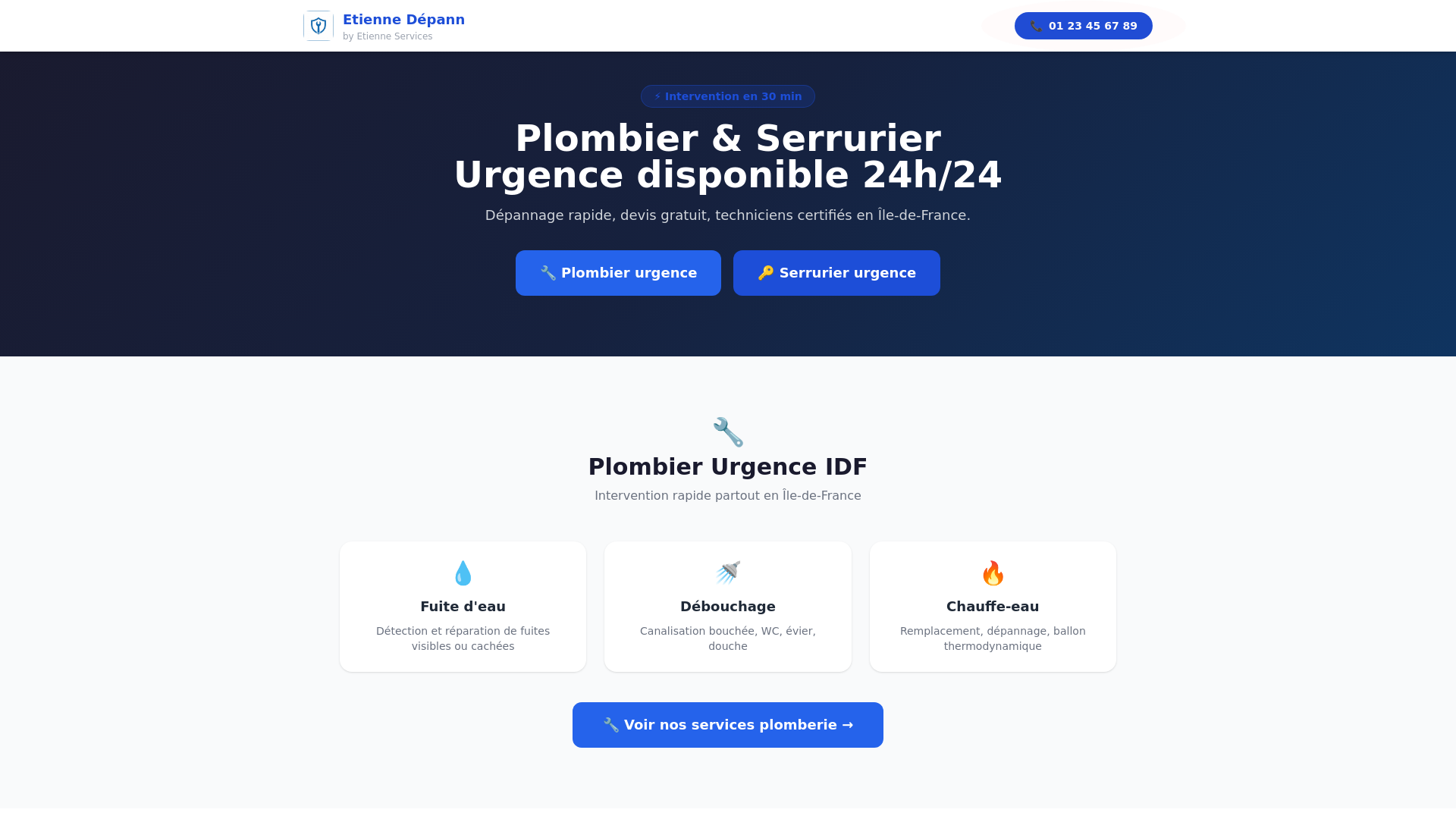 website screenshot of https://etienne-depann.pro