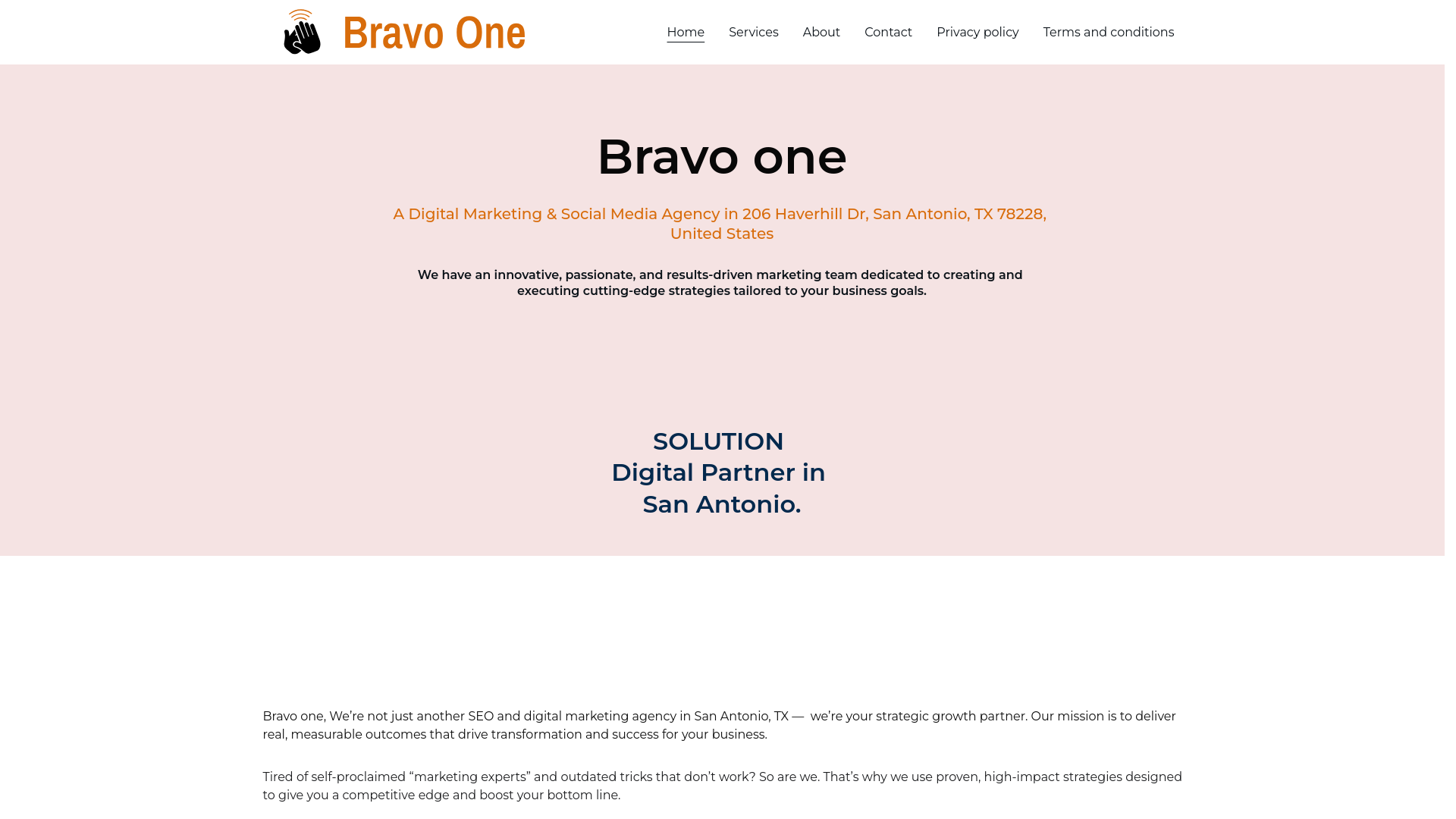 website screenshot of https://bravoone.online/