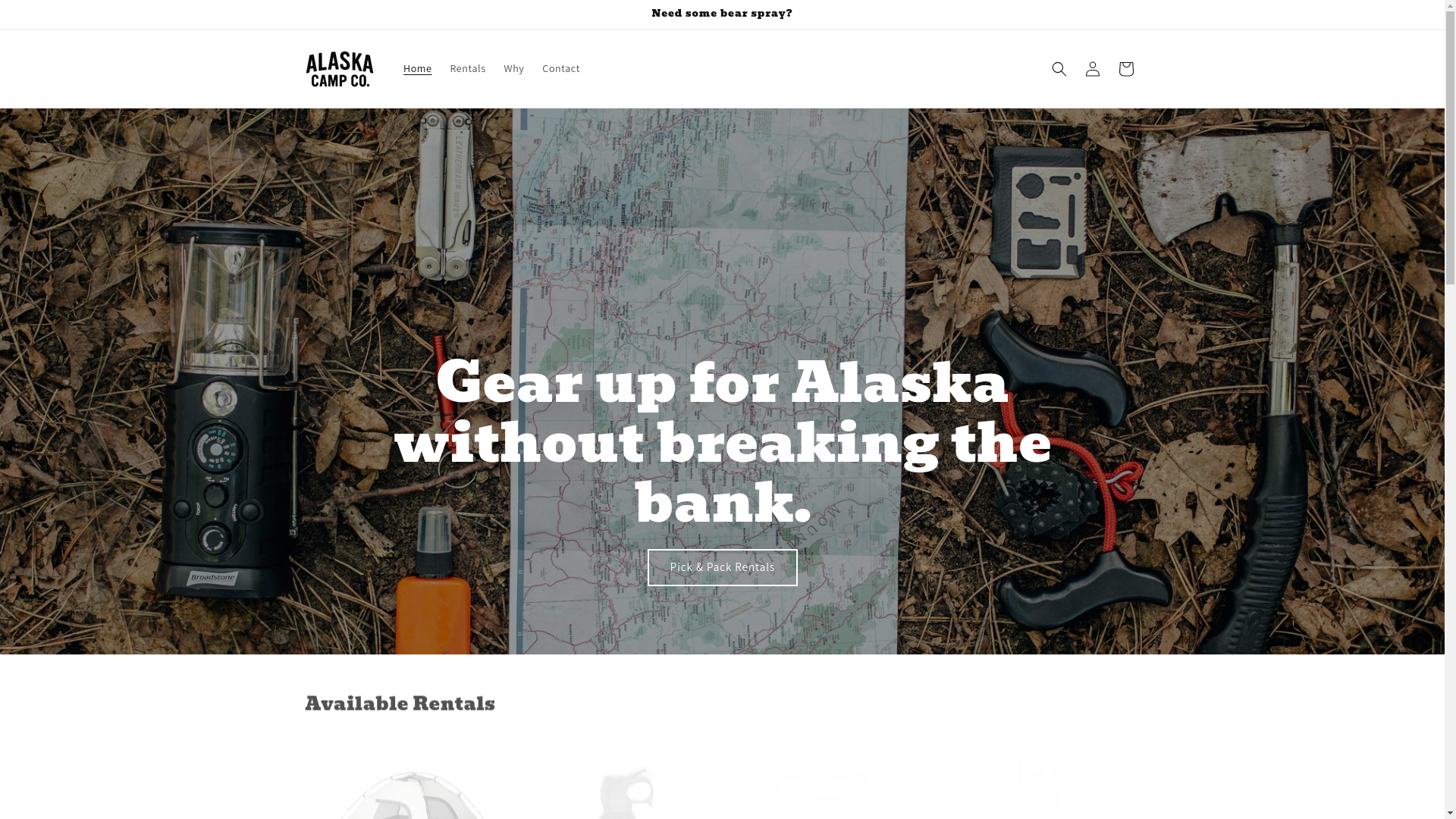 website screenshot of https://alaskacampco.com/