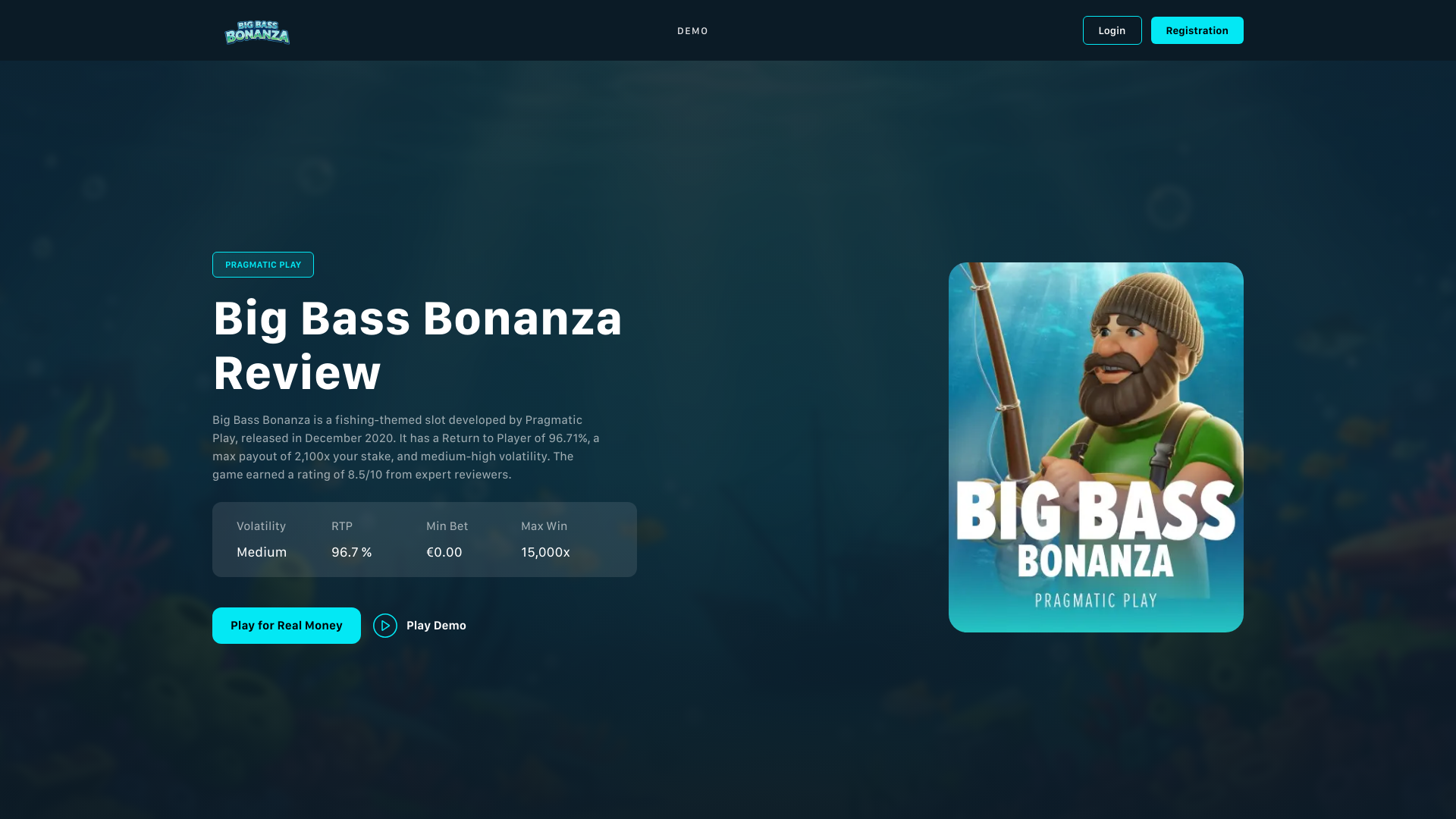 website screenshot of https://big-bass-bonanza.ie/