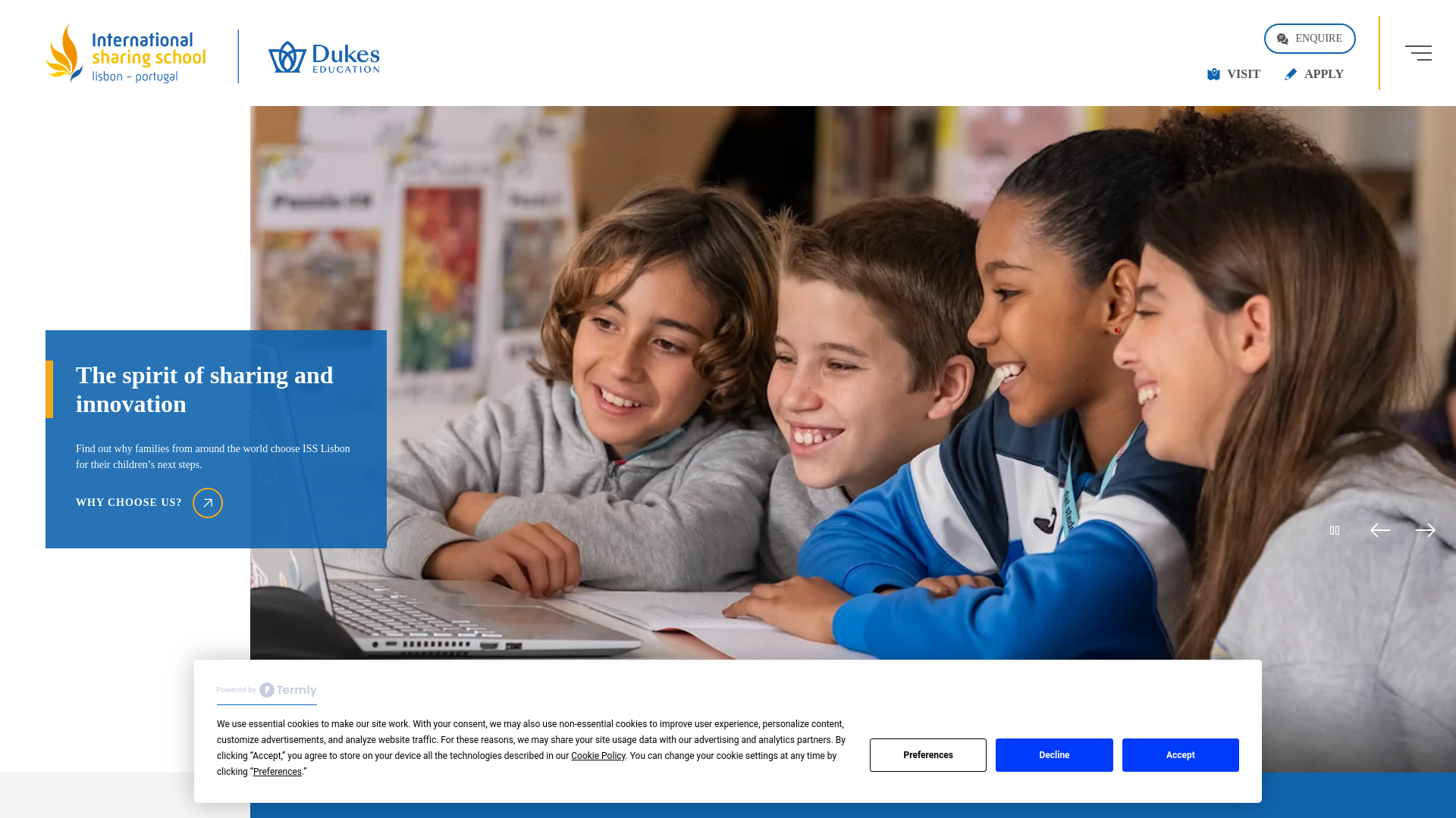 website screenshot of https://sharingschoollisbon.pt/