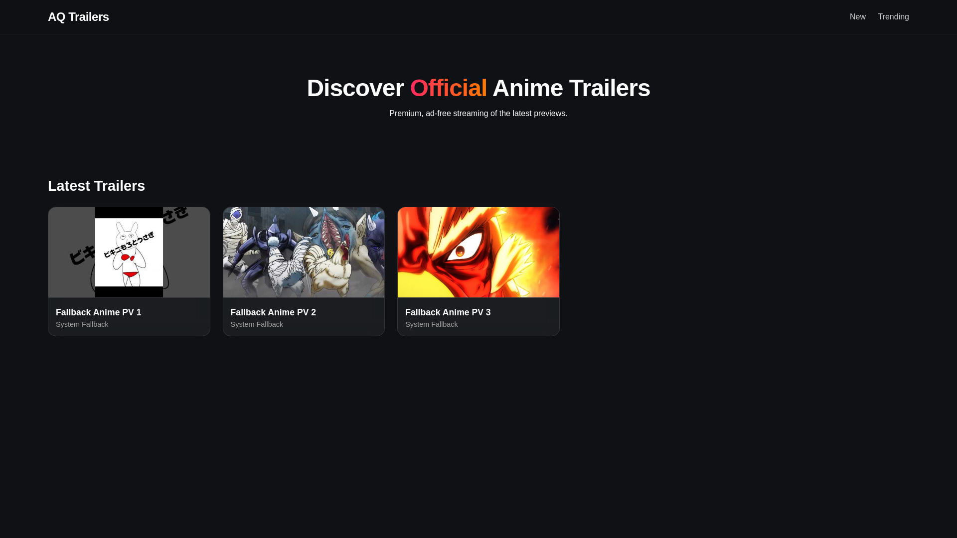 website screenshot of https://aq-trailer-frontend.pages.dev/