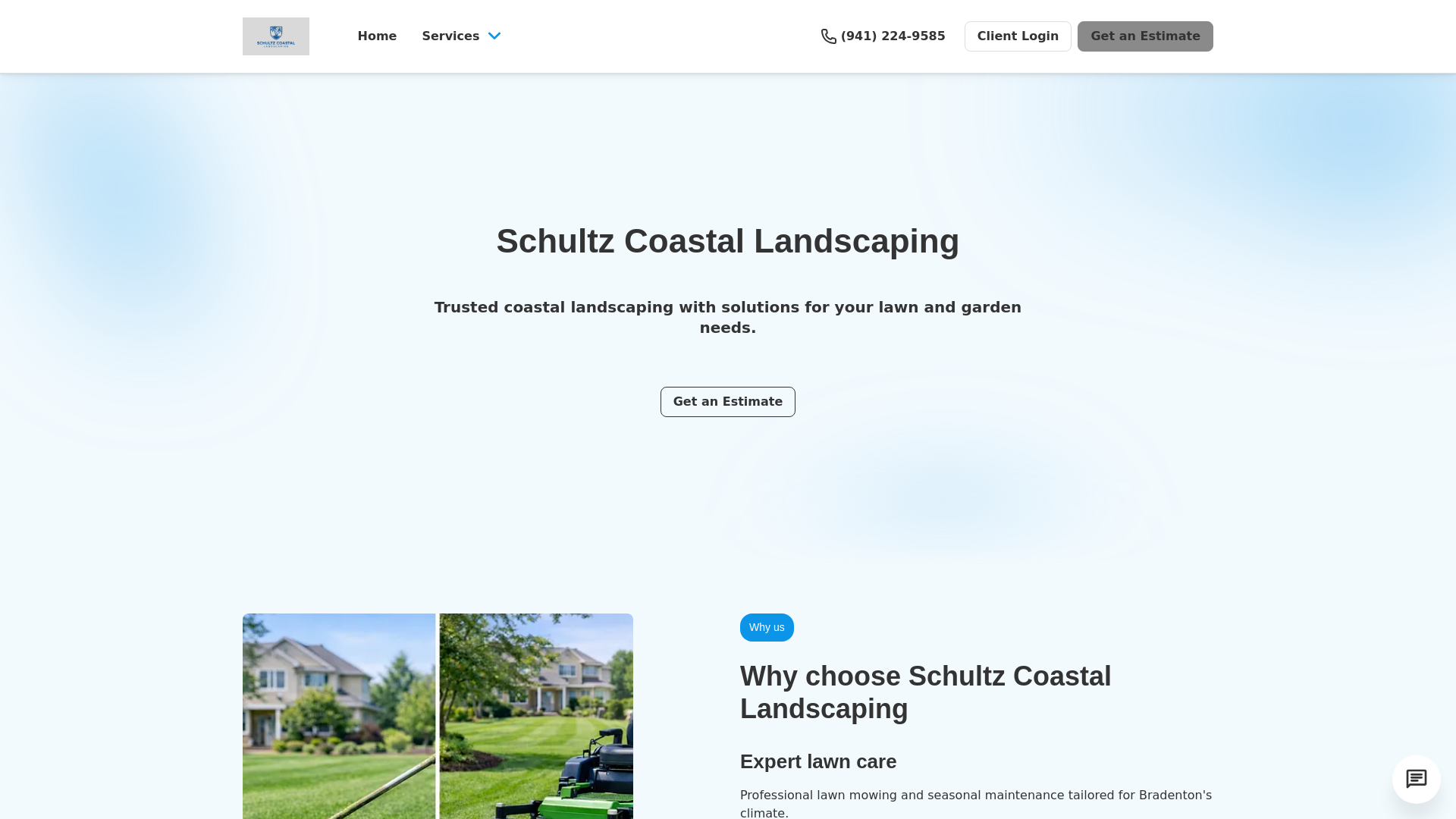 website screenshot of https://schultzcoastallandscaping.com/