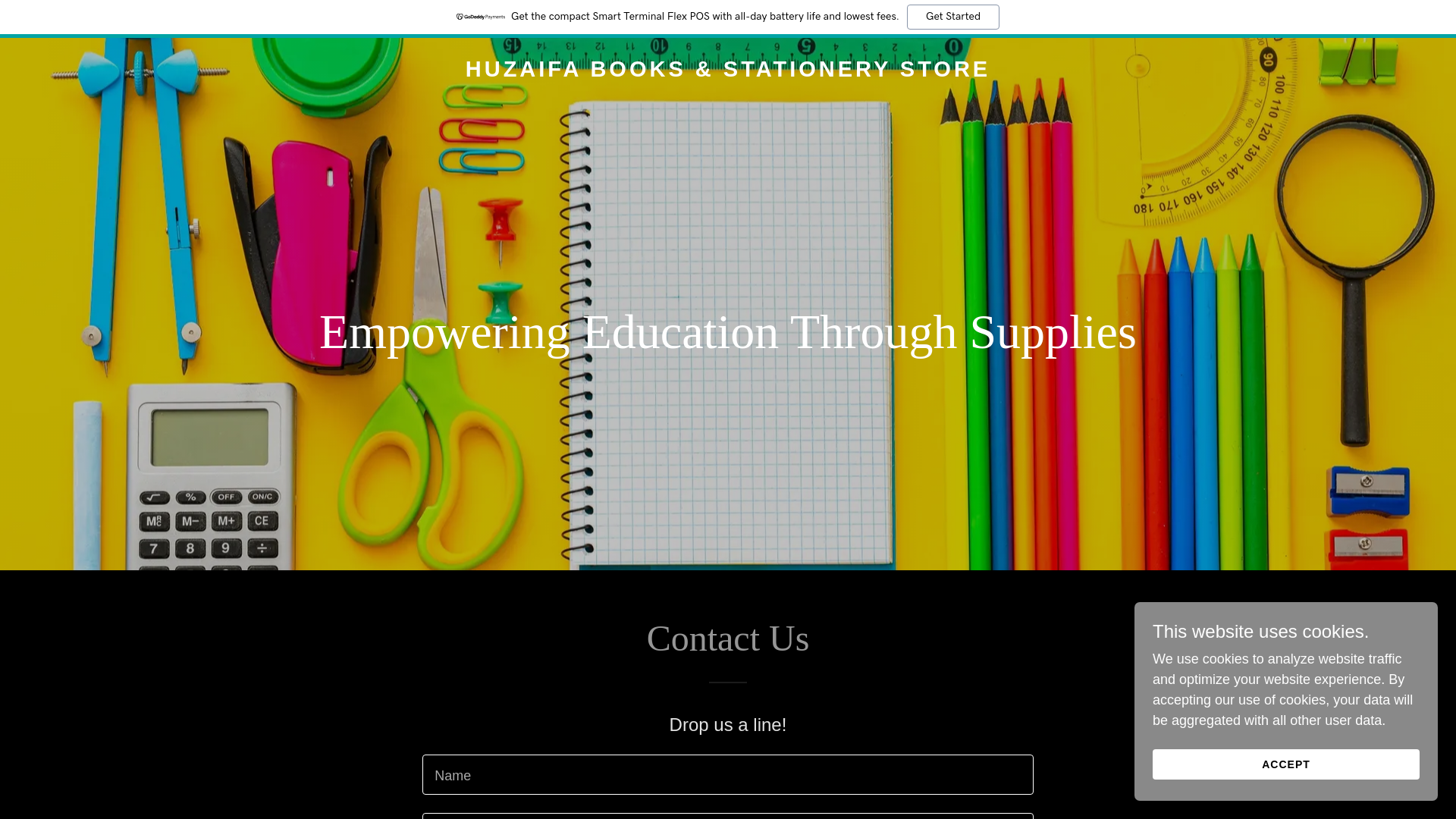 website screenshot of https://huzaifabooks.com/