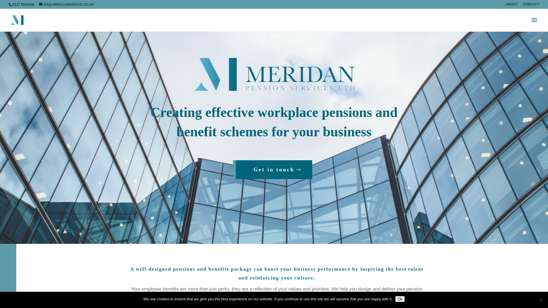 website screenshot of https://www.meridan.co.uk/
