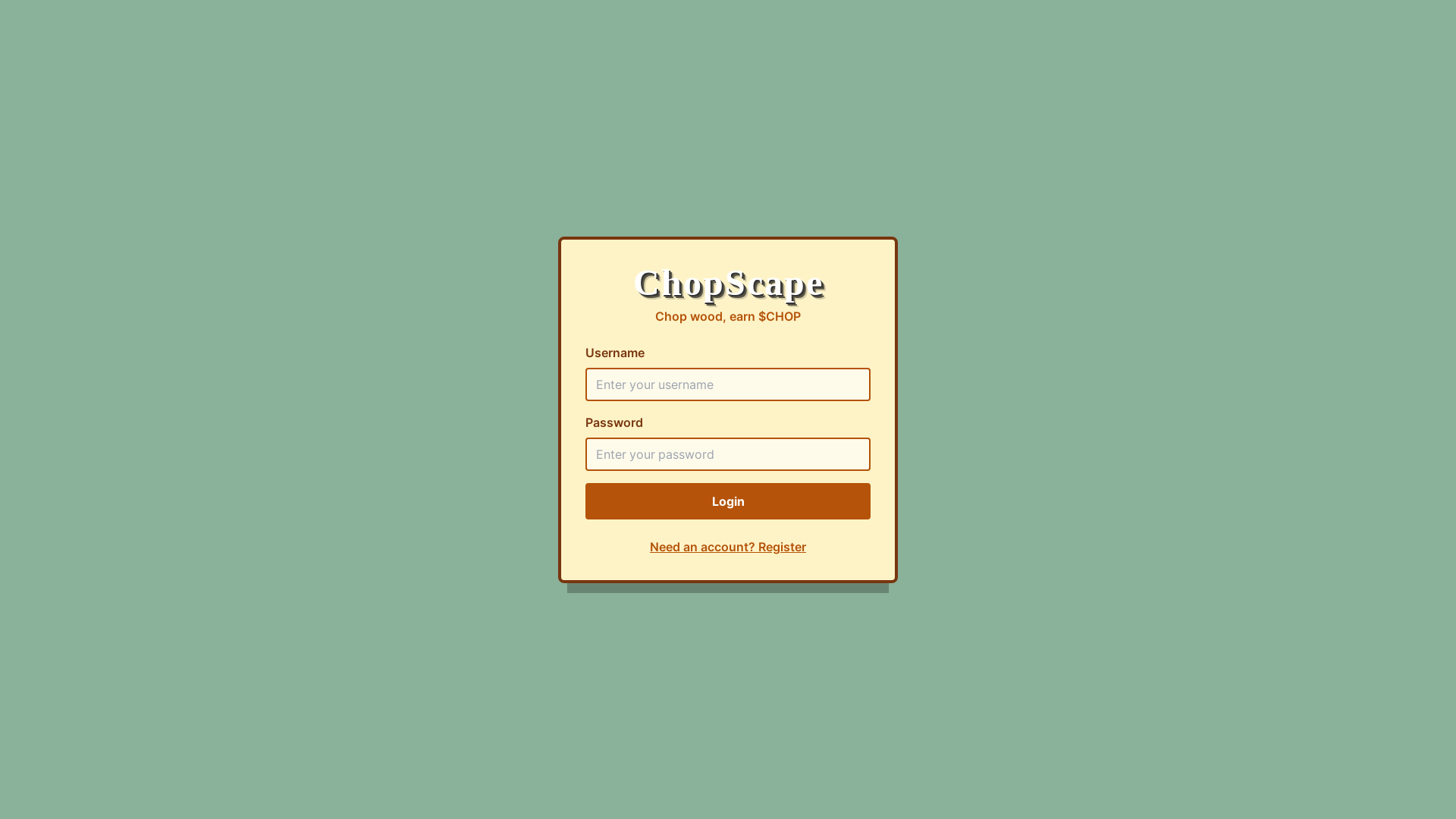 website screenshot of https://chopscape.xyz/