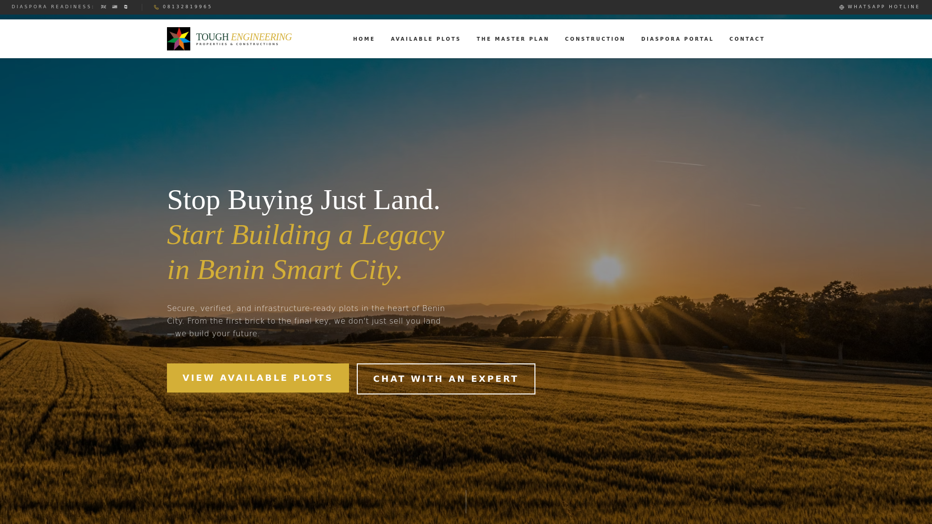 website screenshot of https://beninsmartcity.online/