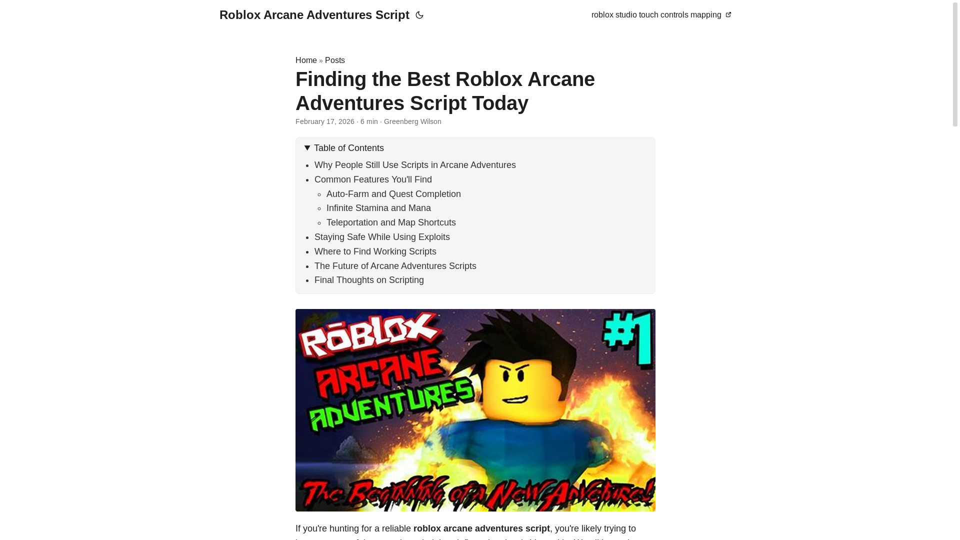 website screenshot of https://roblox-arcane-adventures-script.pages.dev/