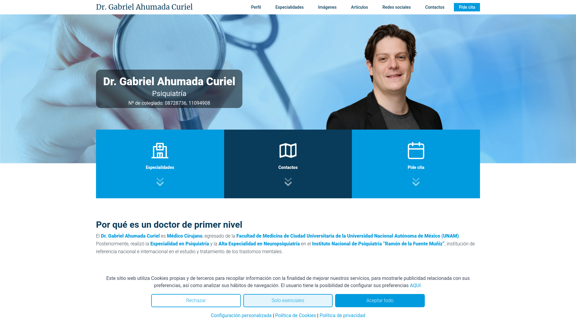 website screenshot of https://drgabrielahumadacuriel.com/