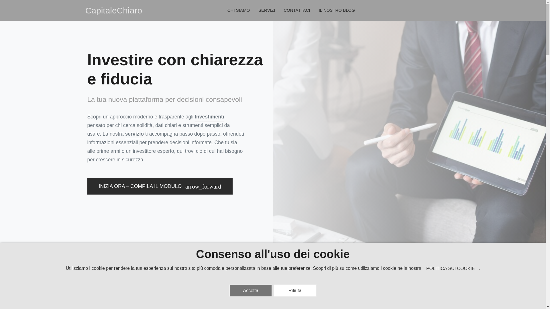 website screenshot of https://capitalechiaro.com/