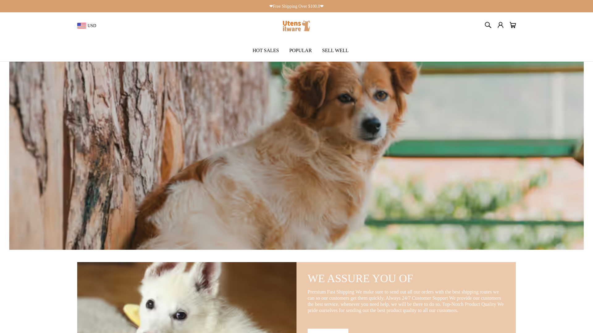 website screenshot of https://utensilware.com
