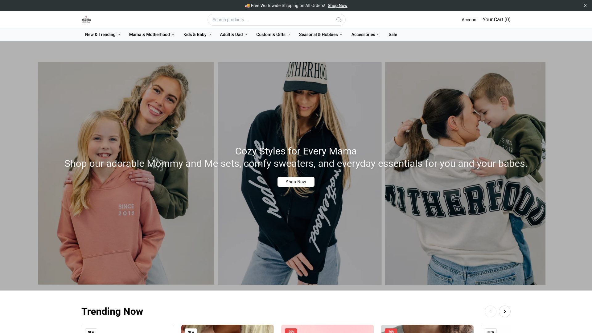 website screenshot of https://littlemamashirtshopboutique.shop/