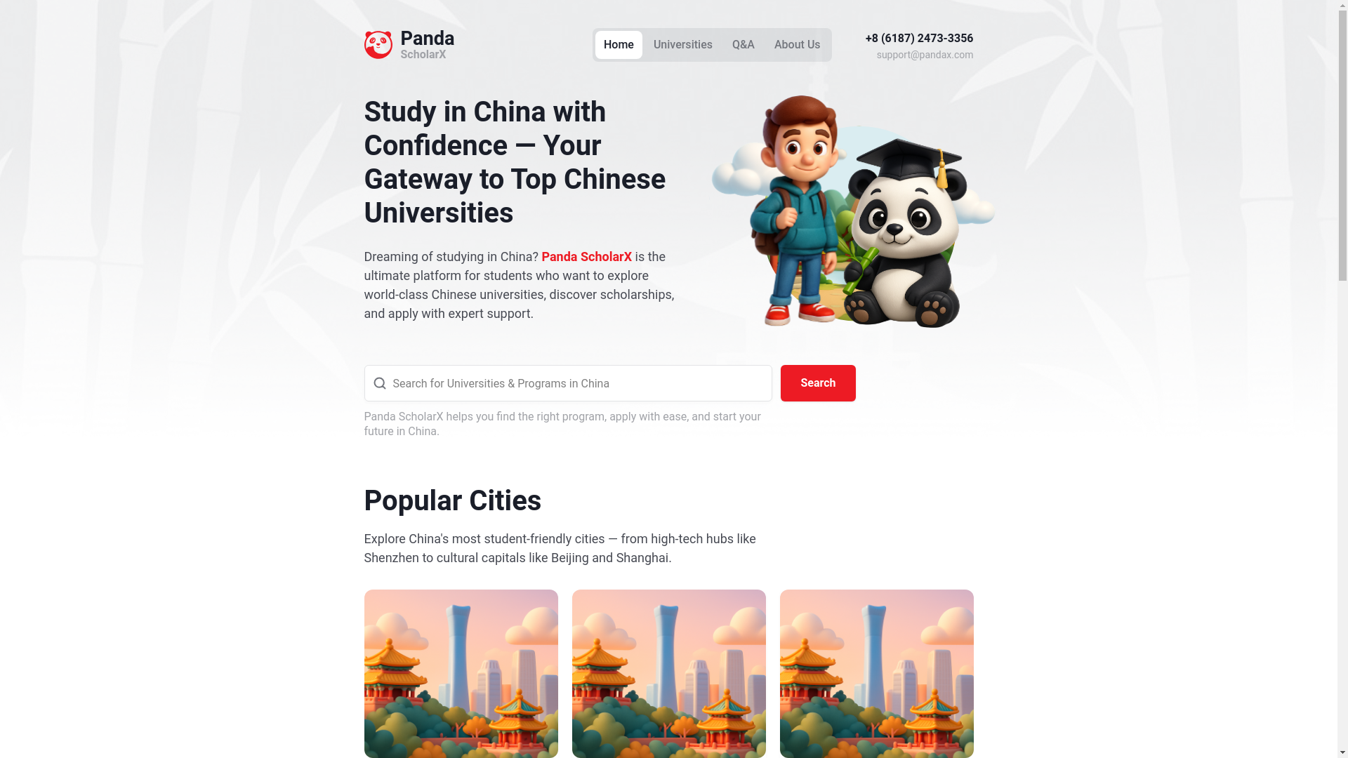 website screenshot of https://pandascholar.ru/