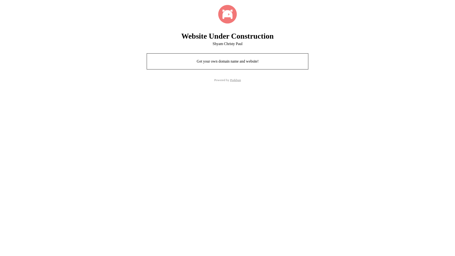 website screenshot of https://shyamchristypaul.com/