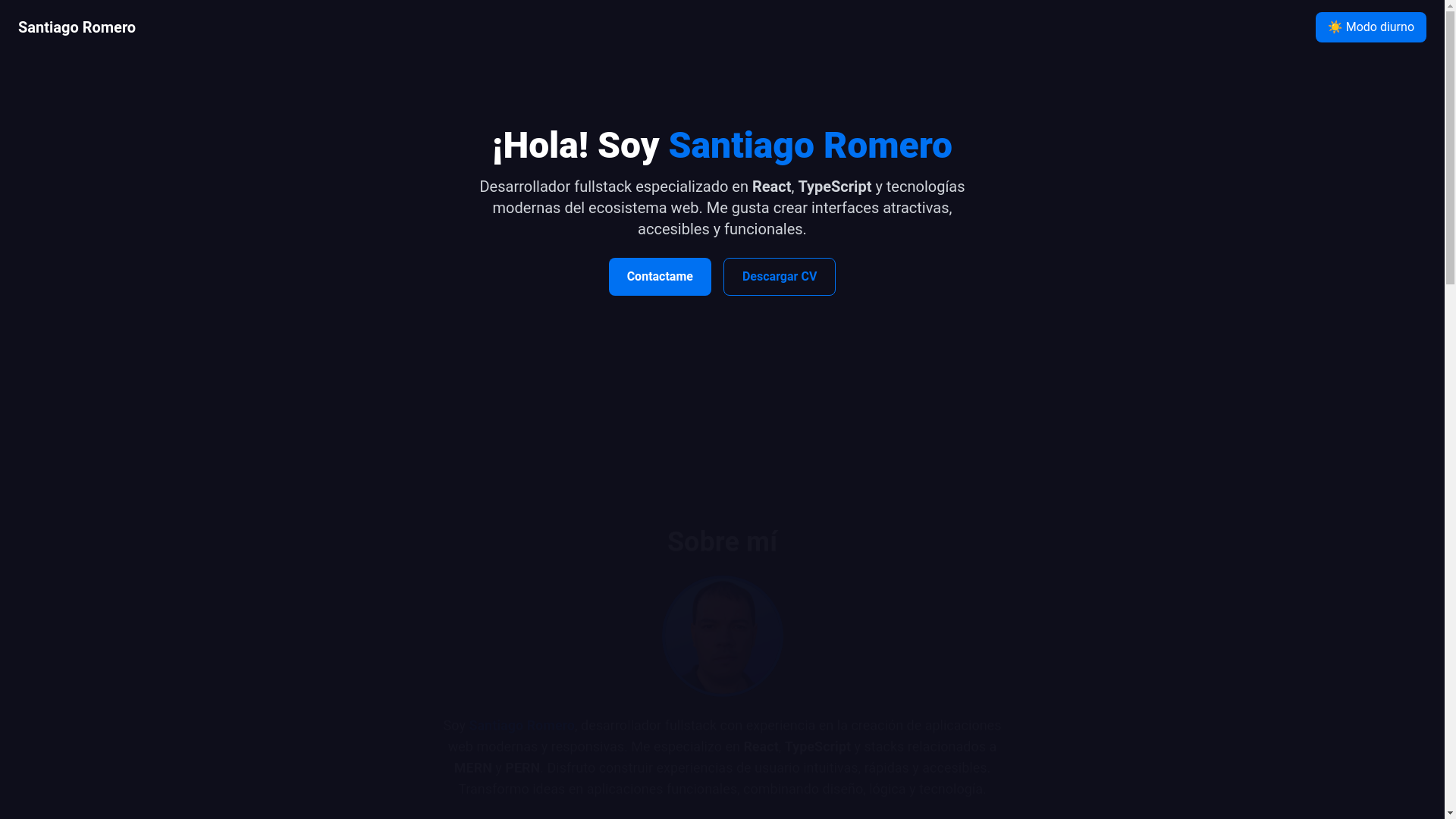 website screenshot of https://santiago-romero.online/