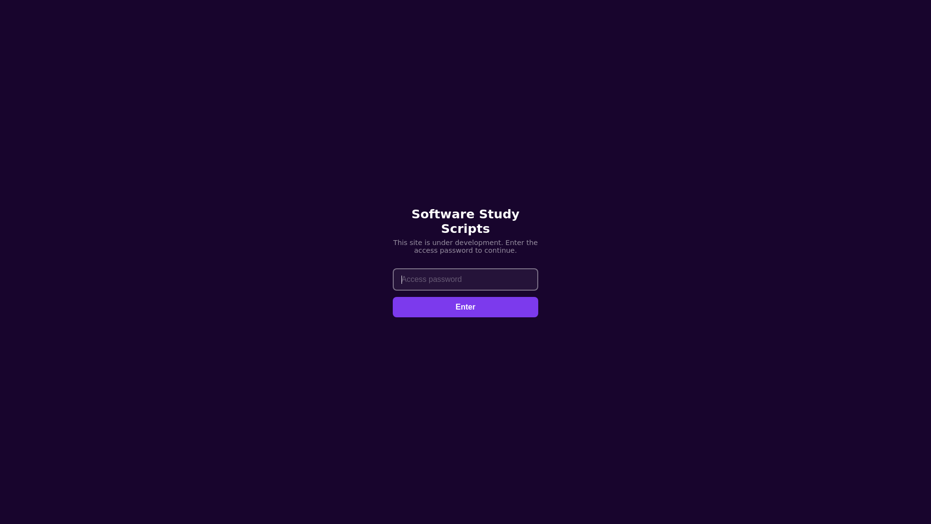 website screenshot of https://softwarestudyscripts.com