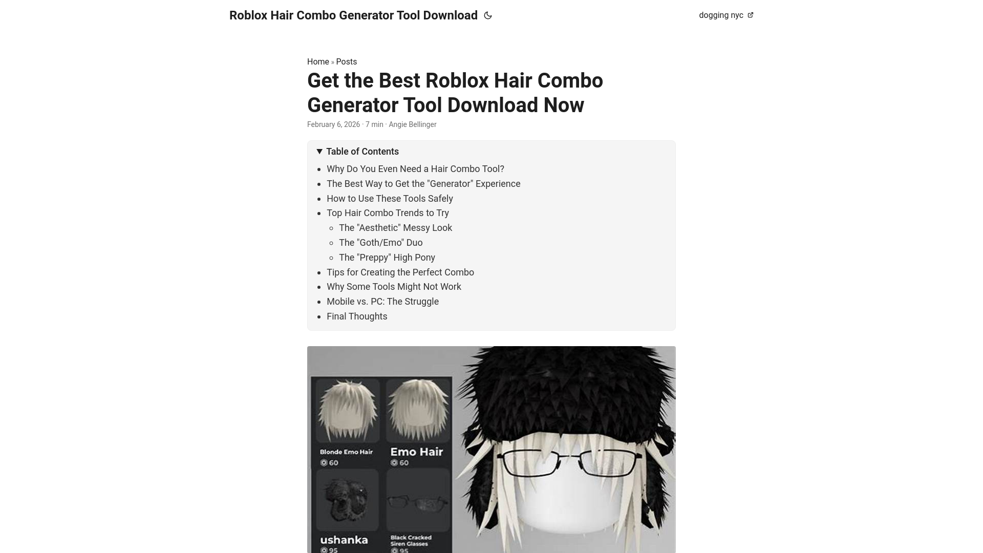 website screenshot of https://robloxhaircombogeneratortooldownload.pages.dev/