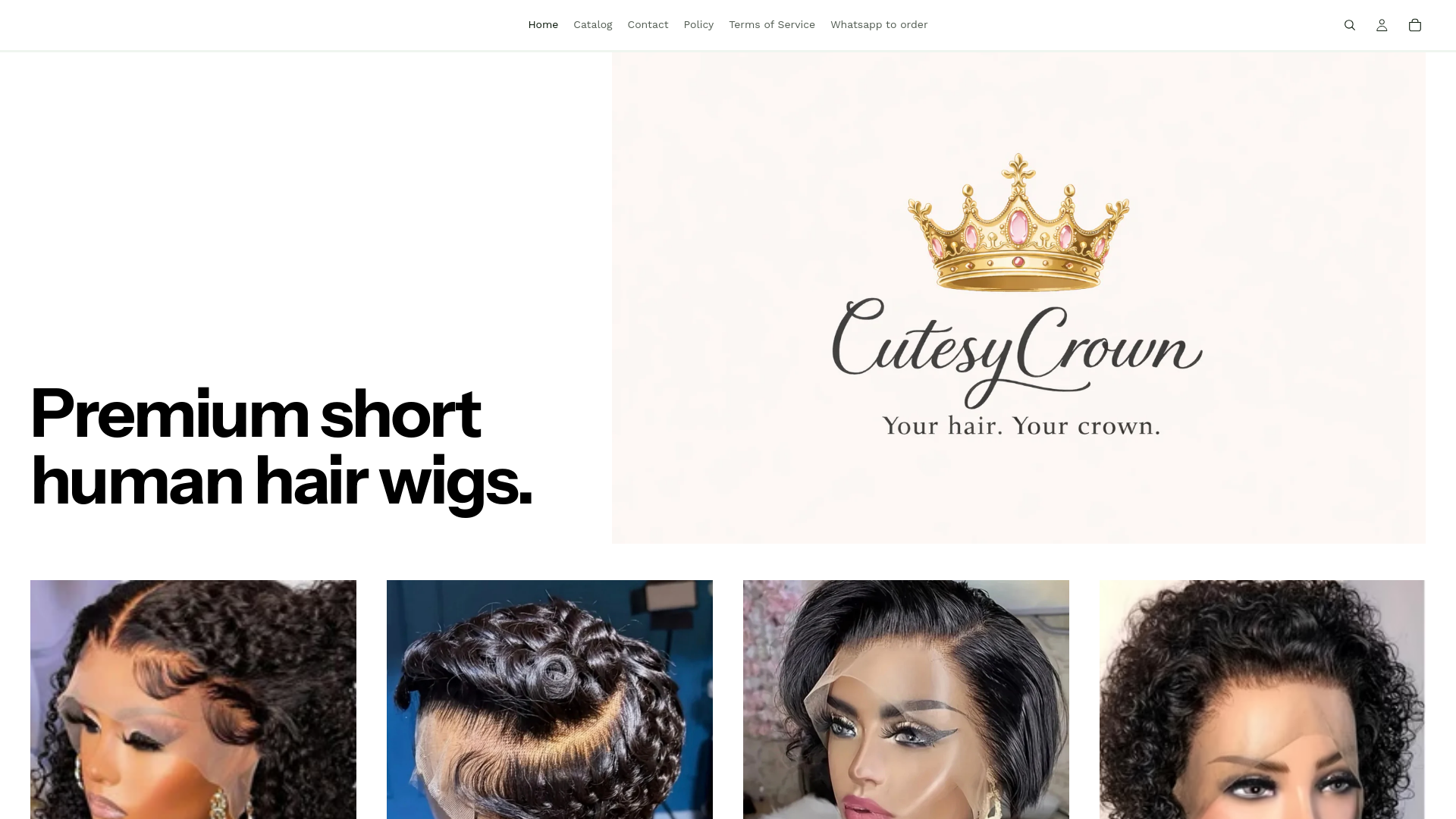 website screenshot of https://cutesycrown.com/