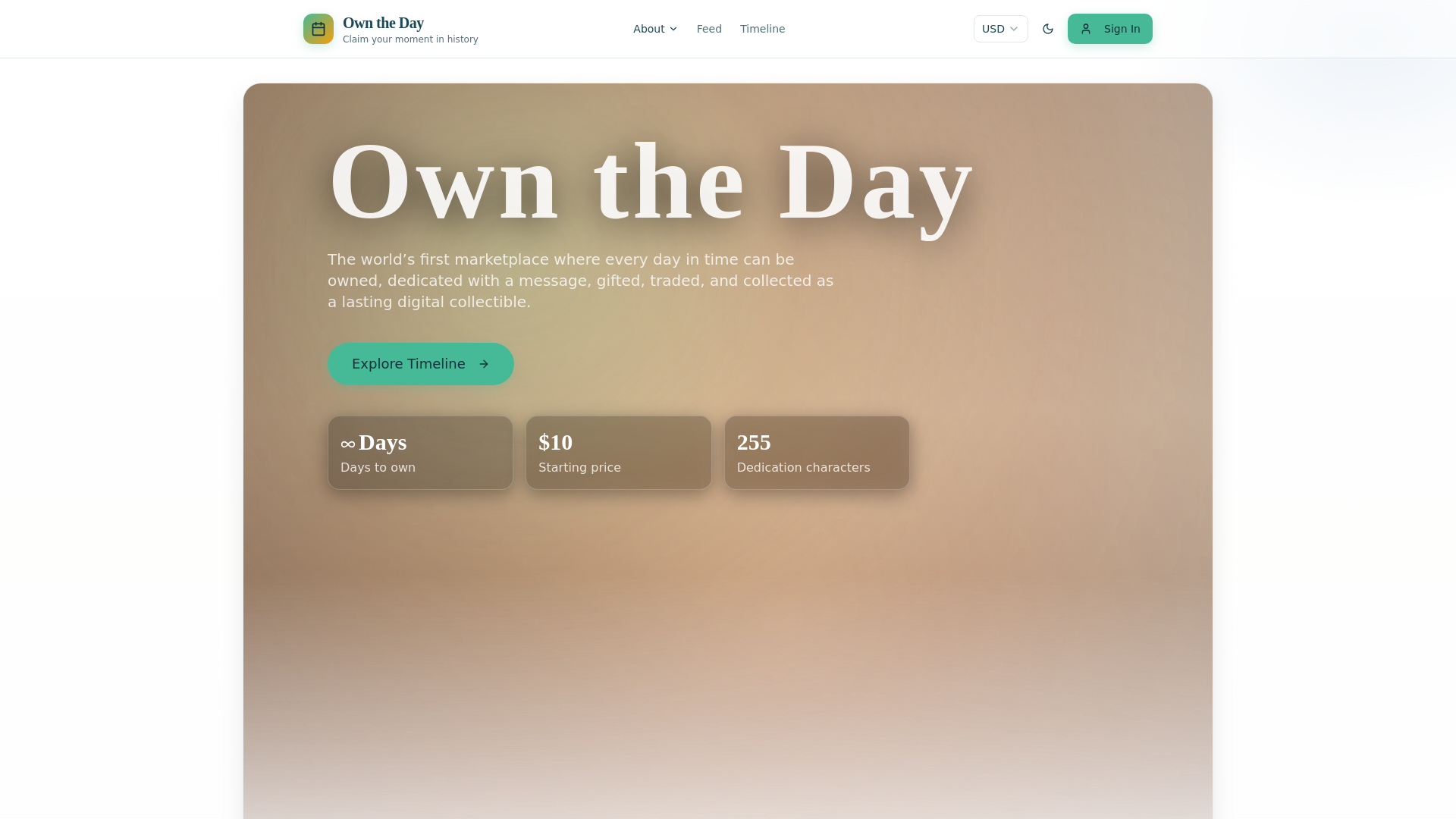 website screenshot of https://own-the-day.pages.dev/