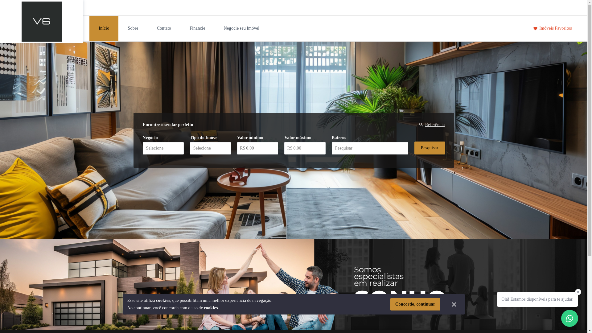 website screenshot of https://v6imoveisbatel.com.br/