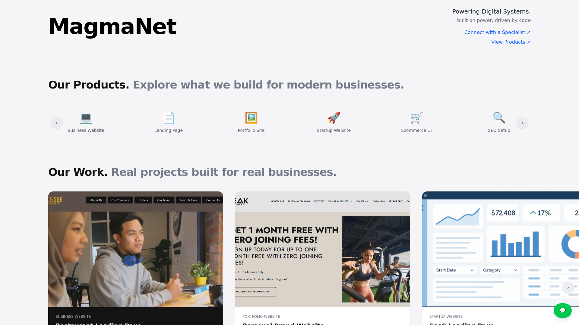 website screenshot of https://magmanet.my