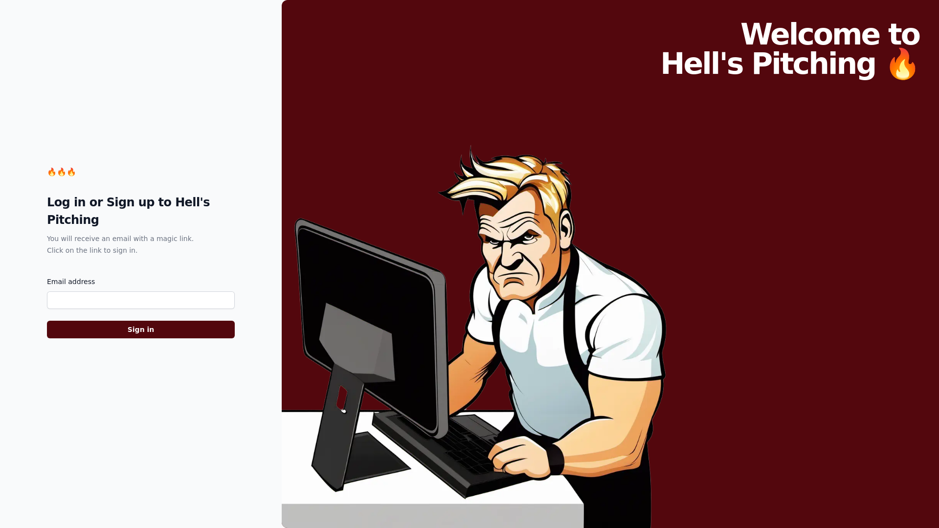 website screenshot of https://hells-pitching-frontend.pages.dev/