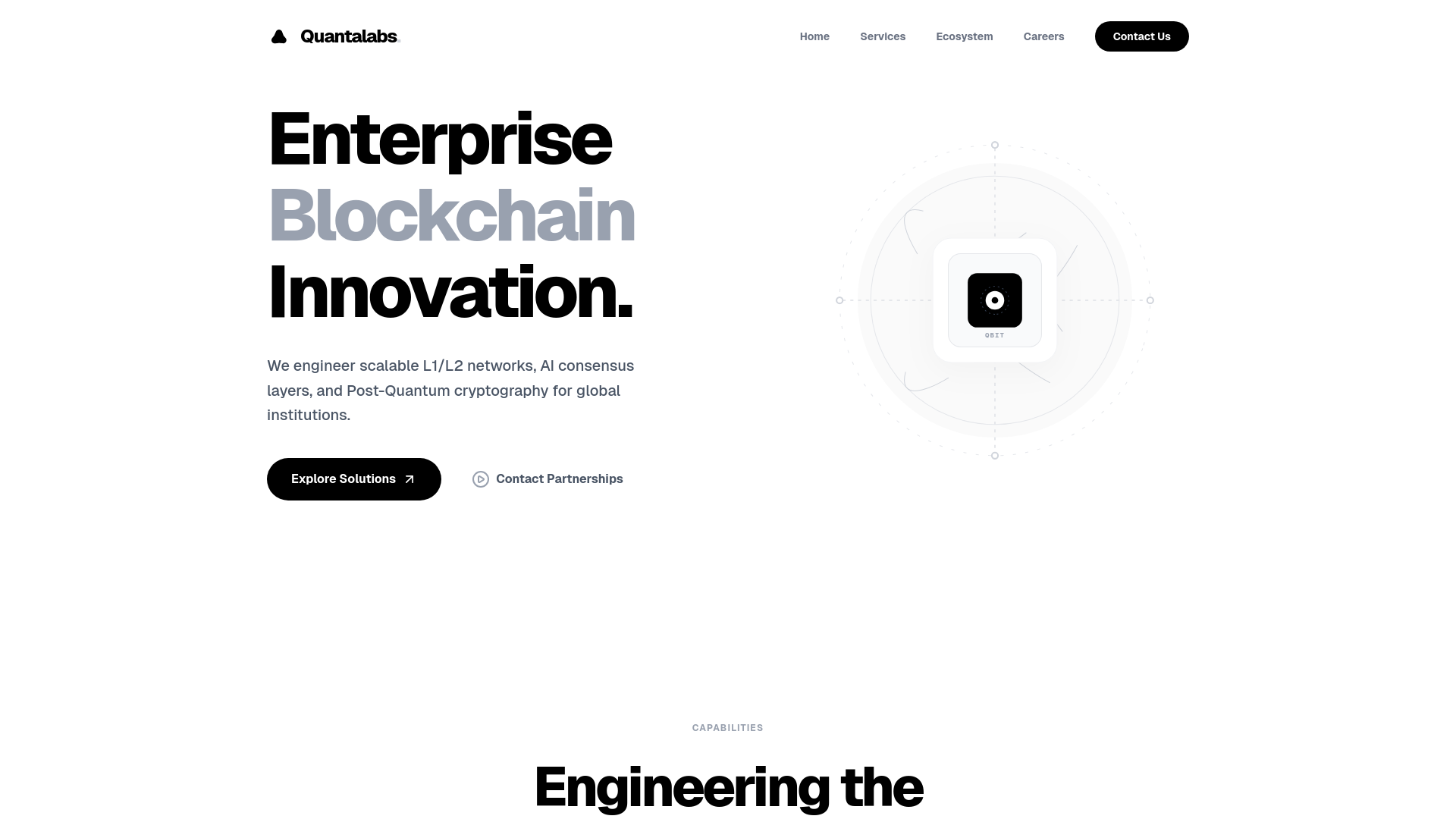 website screenshot of https://quantalabs.cc/