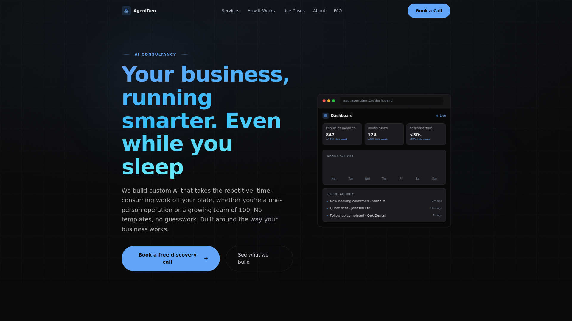 website screenshot of https://agentden.co.uk/
