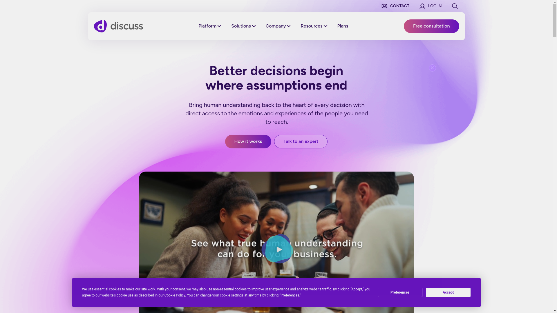 website screenshot of https://discusspartners.com/