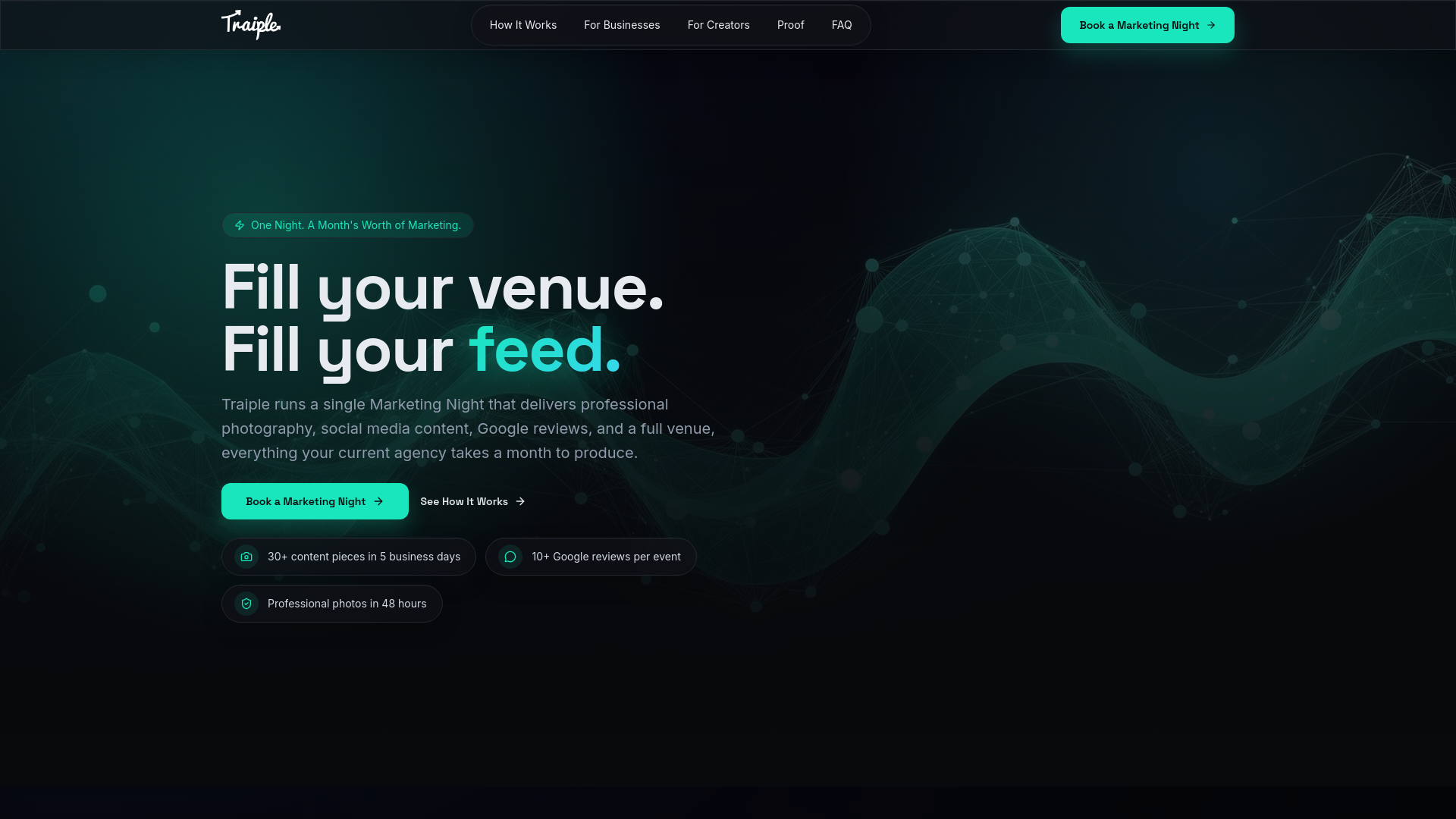 website screenshot of https://clicktraiple.com/