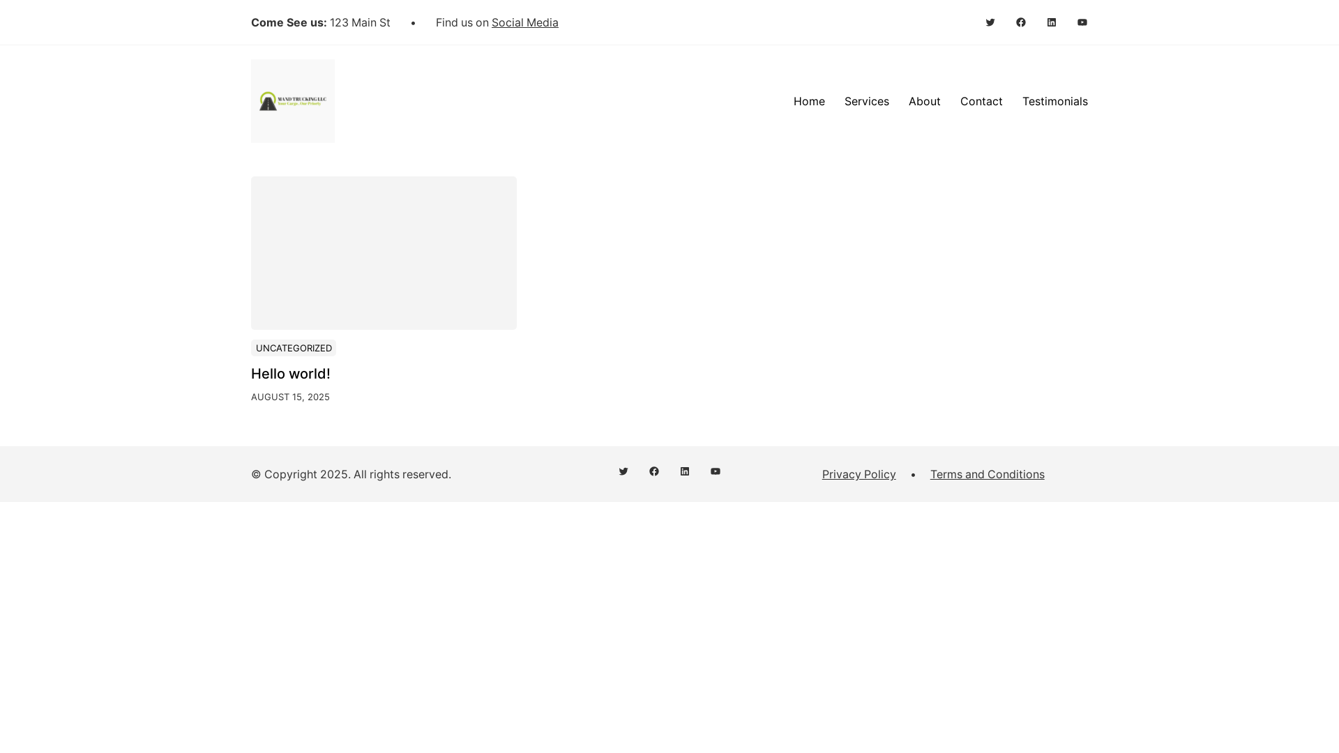 website screenshot of https://mandtruckingllc.us/