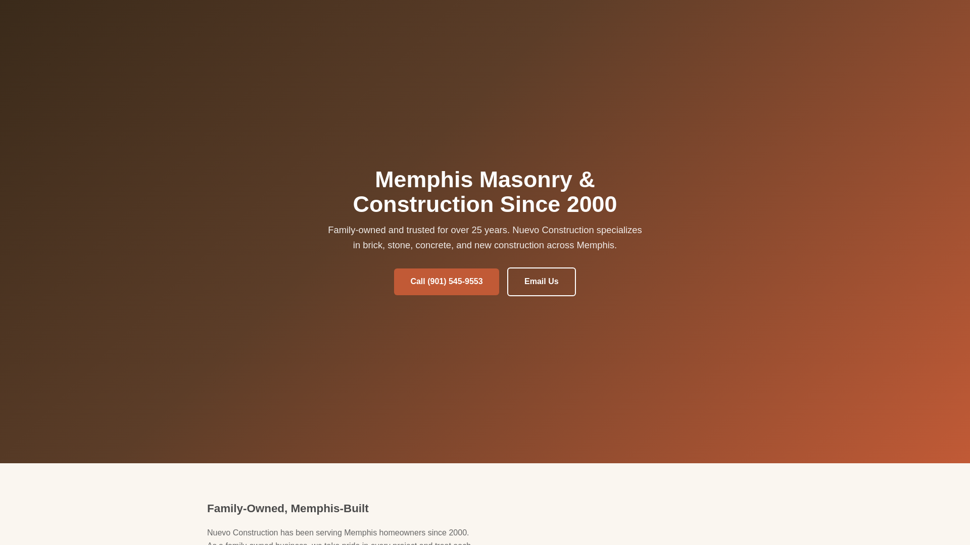 website screenshot of https://nuevo-construction-memphis.pages.dev/