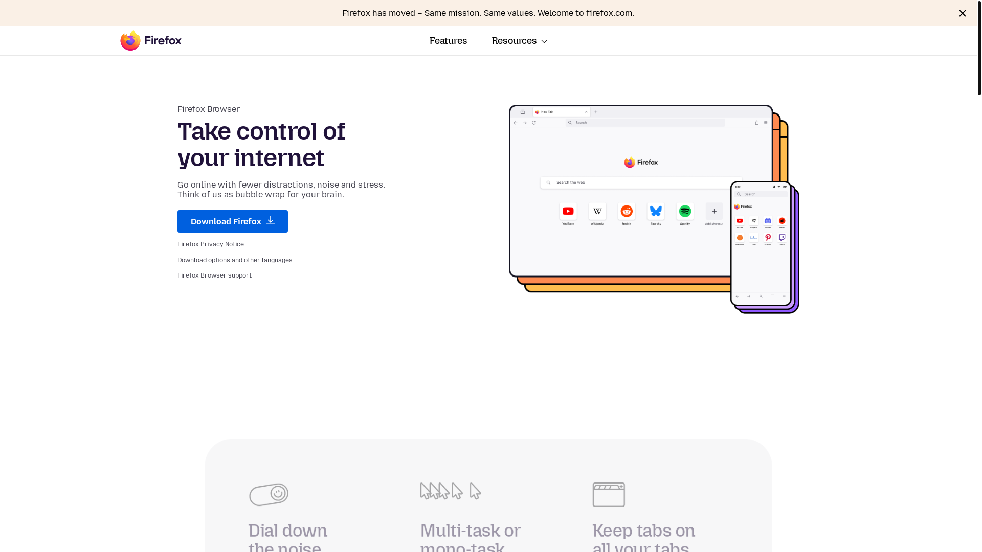 website screenshot of https://firefox.com