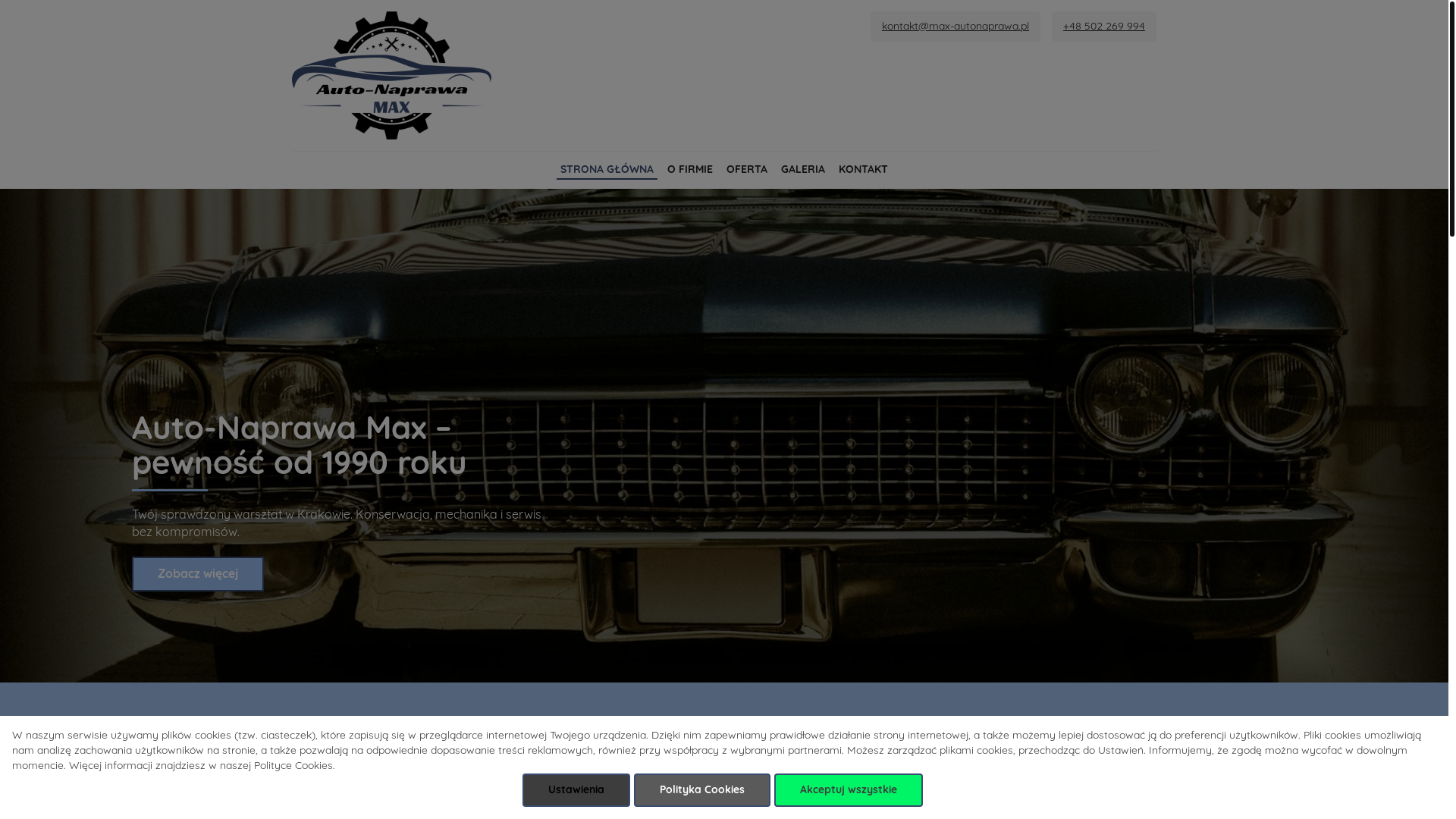 website screenshot of https://max-autonaprawa.pl/
