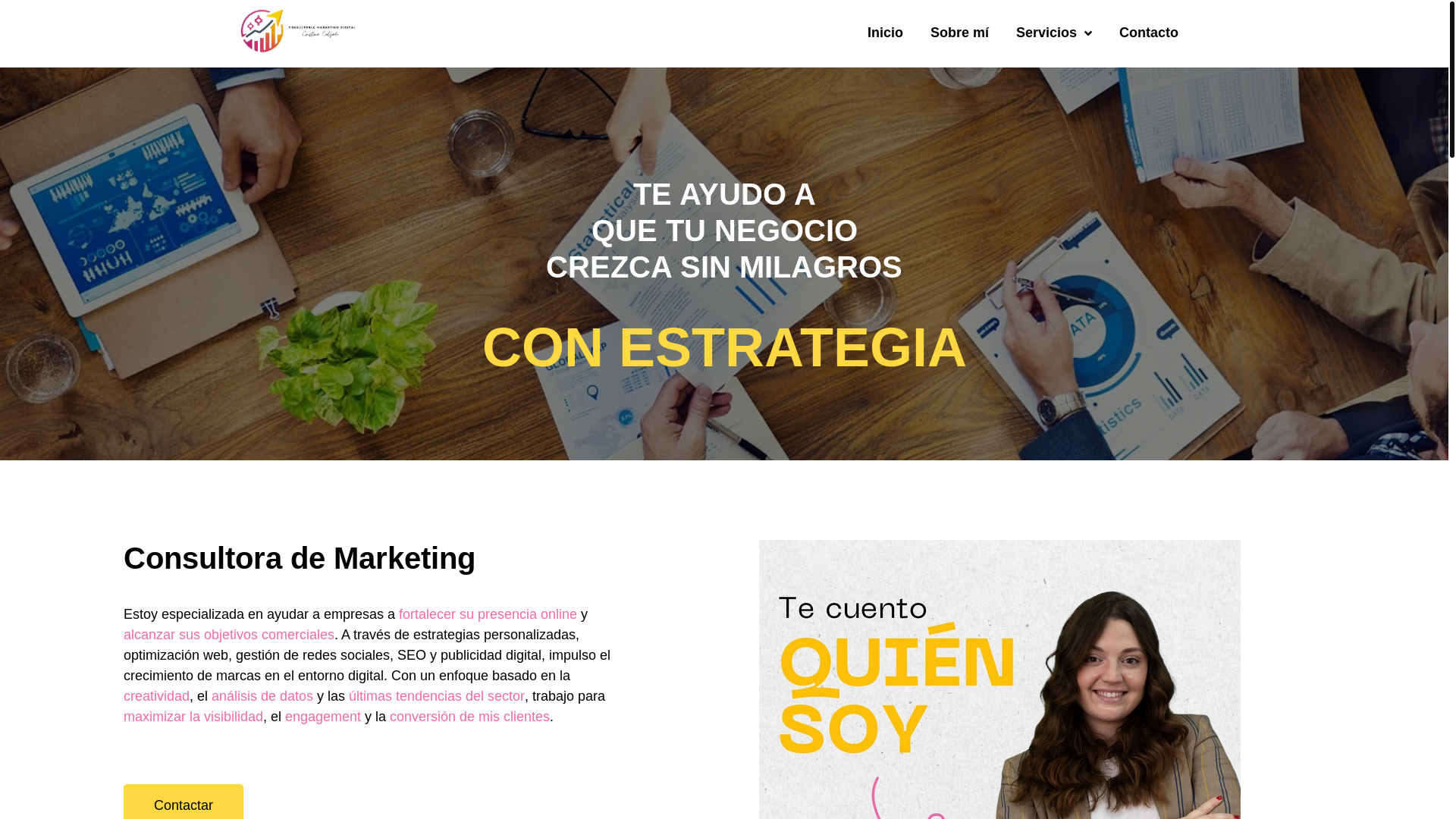 website screenshot of https://cristinacalzado.es/