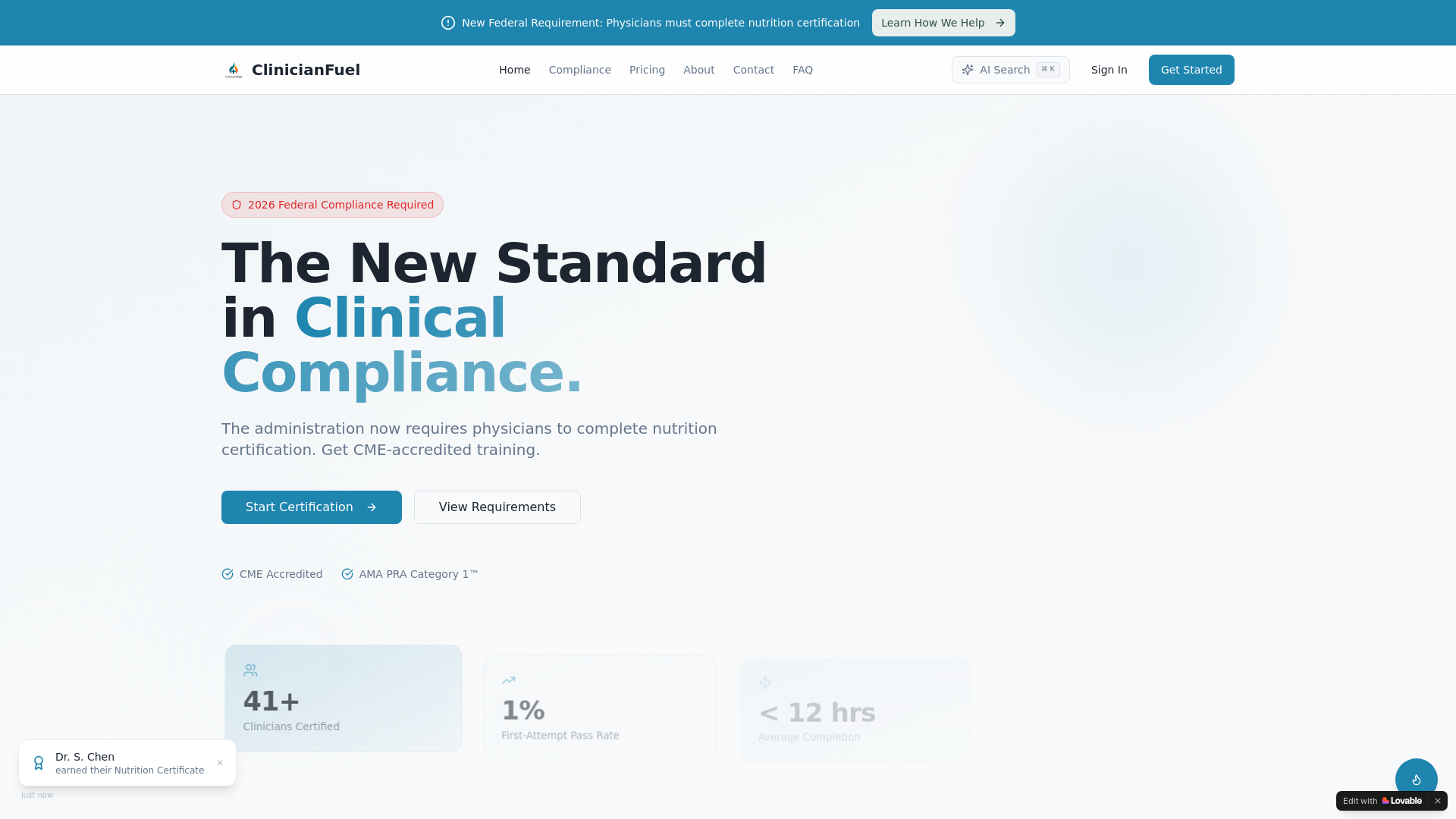 website screenshot of https://clinifuel.com/