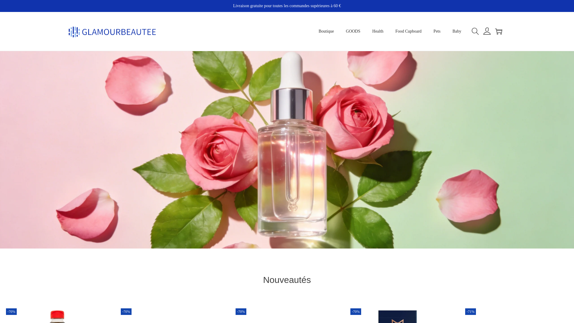 website screenshot of https://glamourbeautee.com