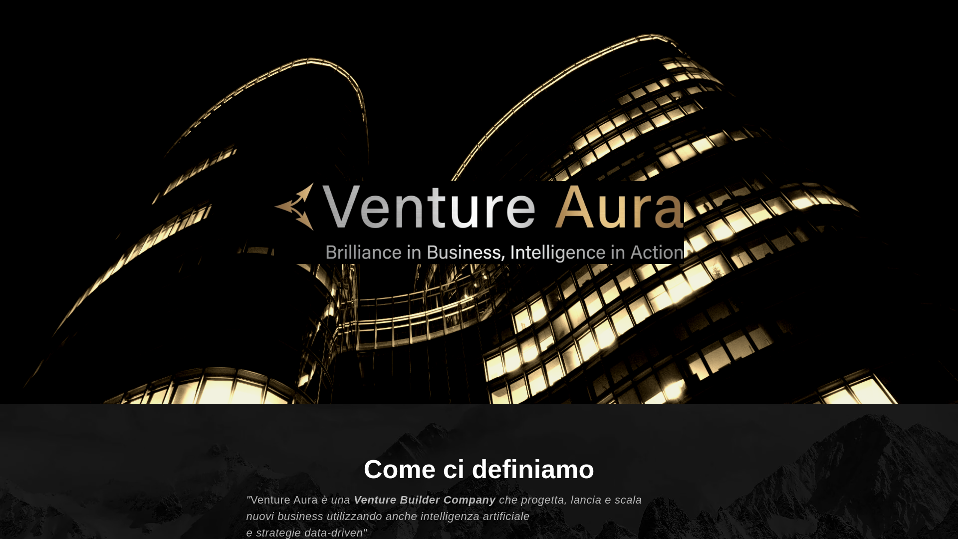 website screenshot of https://ventureaura.it