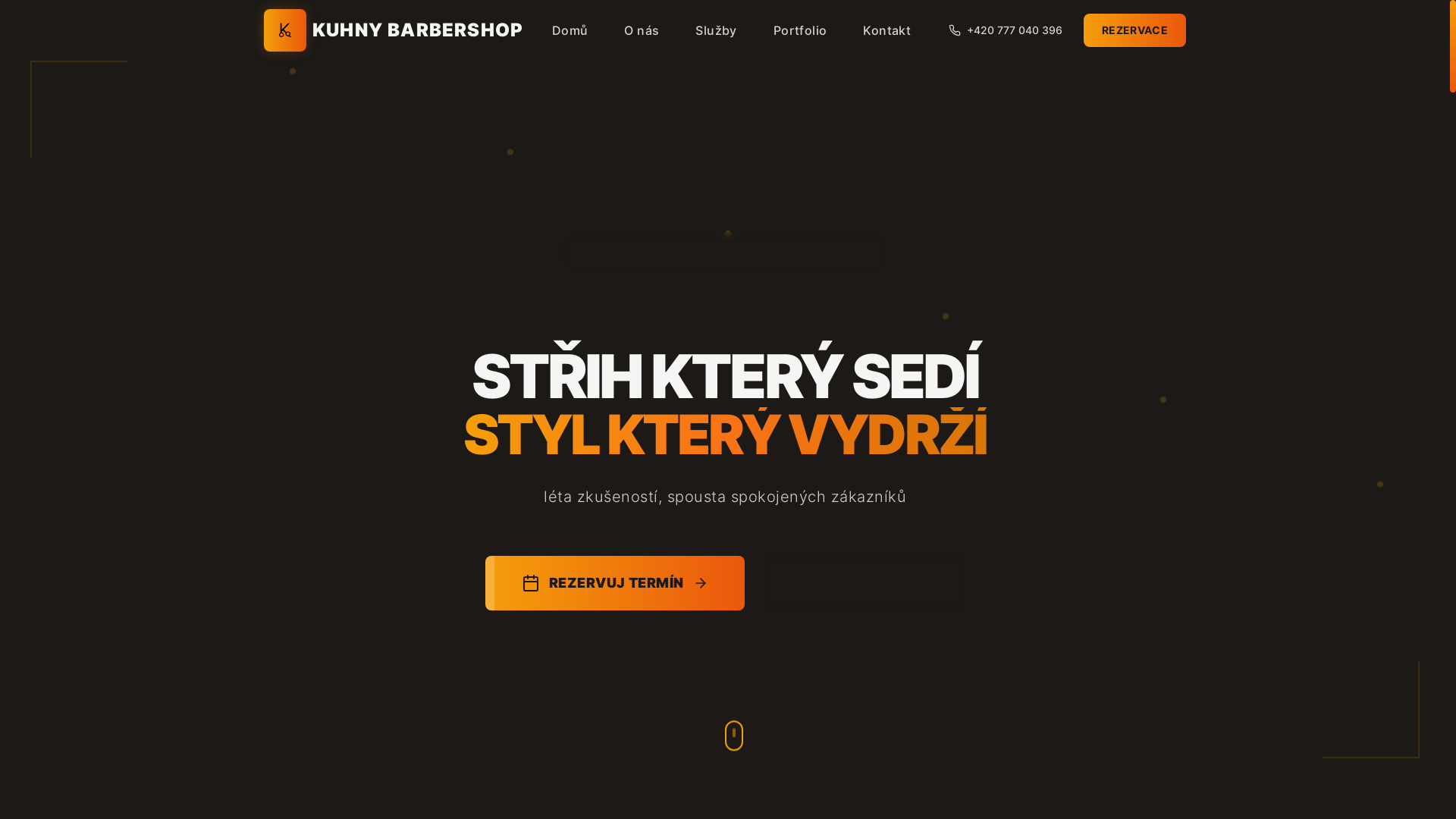 website screenshot of https://kuhnybarbershop.cz/