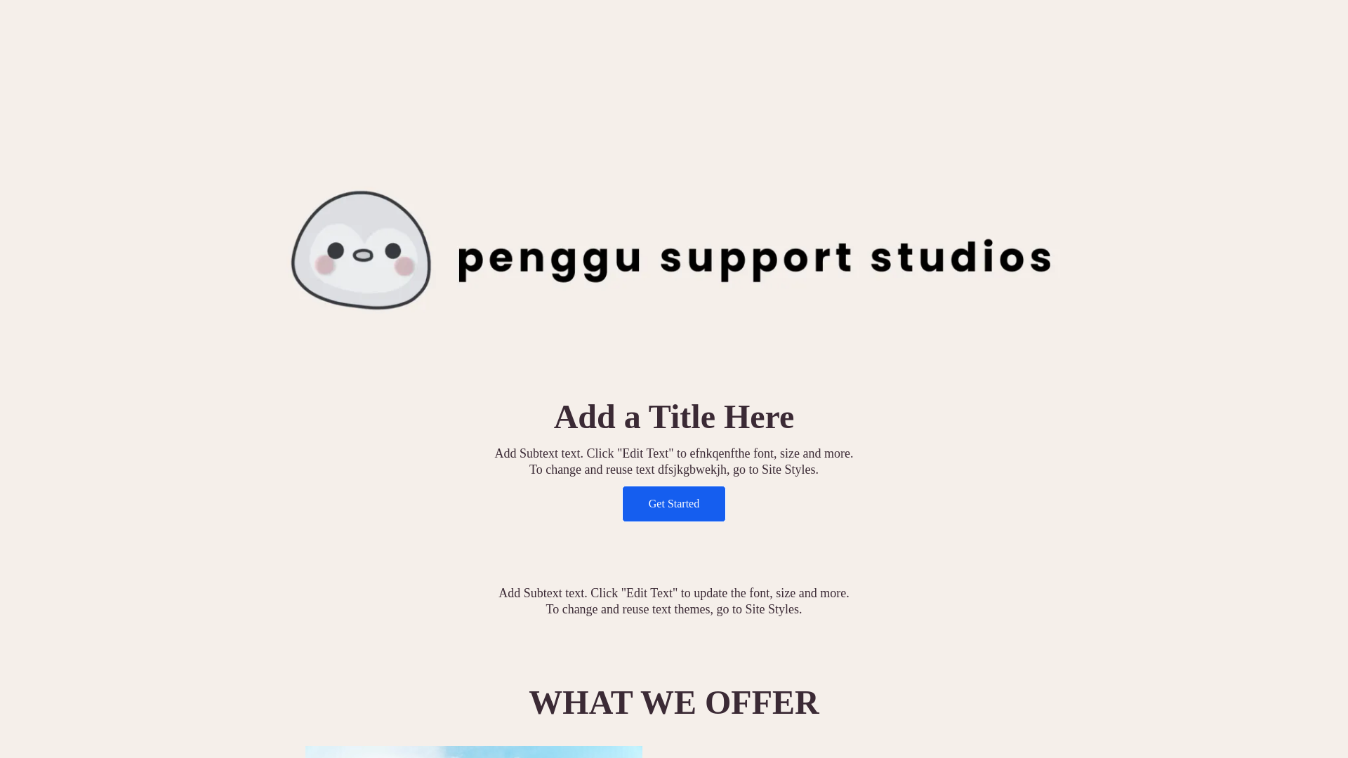 website screenshot of https://penggusupportstudio.com/