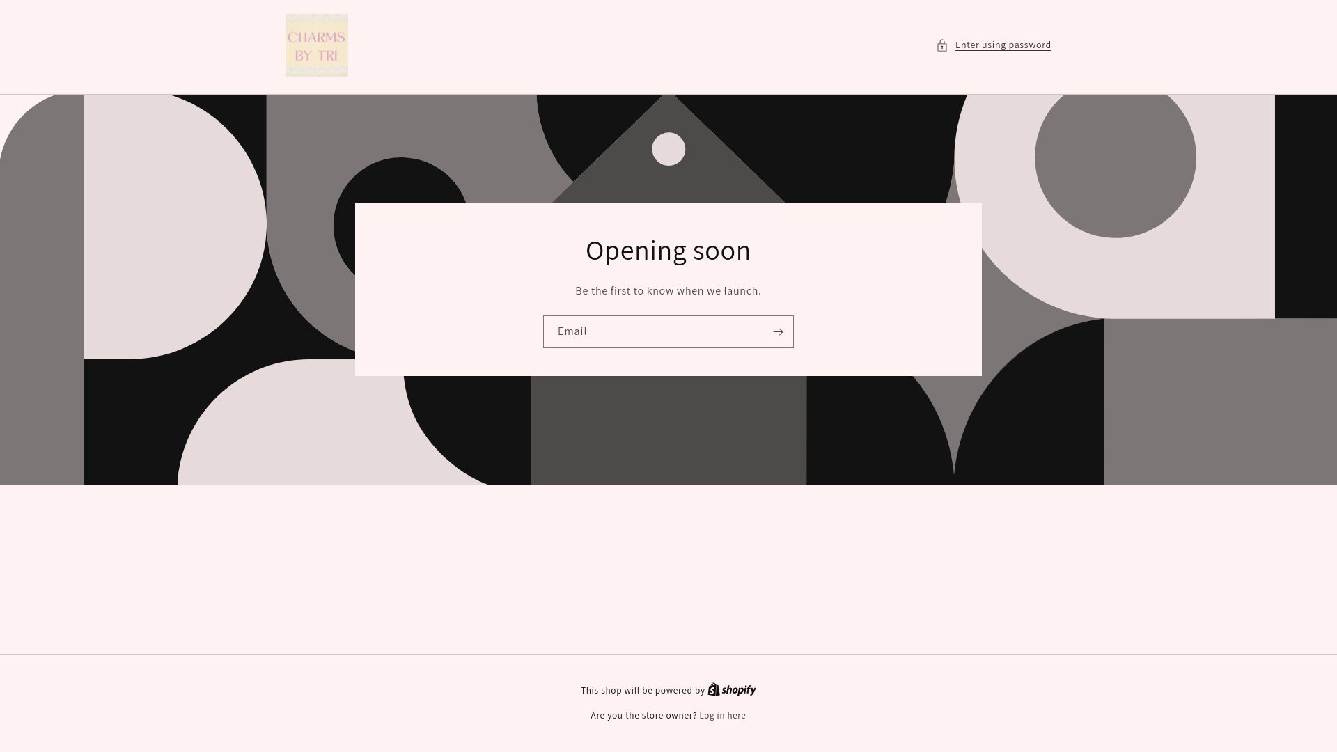 website screenshot of https://charmsbytri.com/