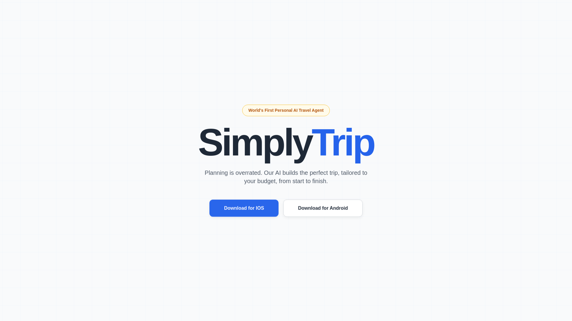 website screenshot of https://simplytrip.app/