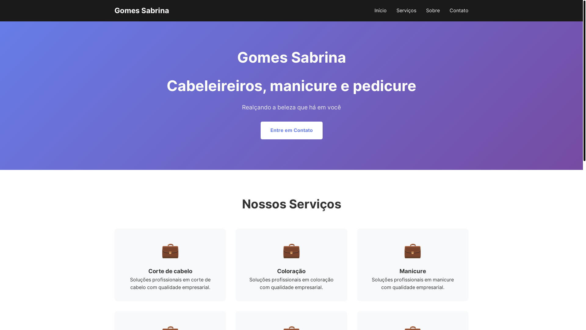 website screenshot of https://gomessabrina.tech/