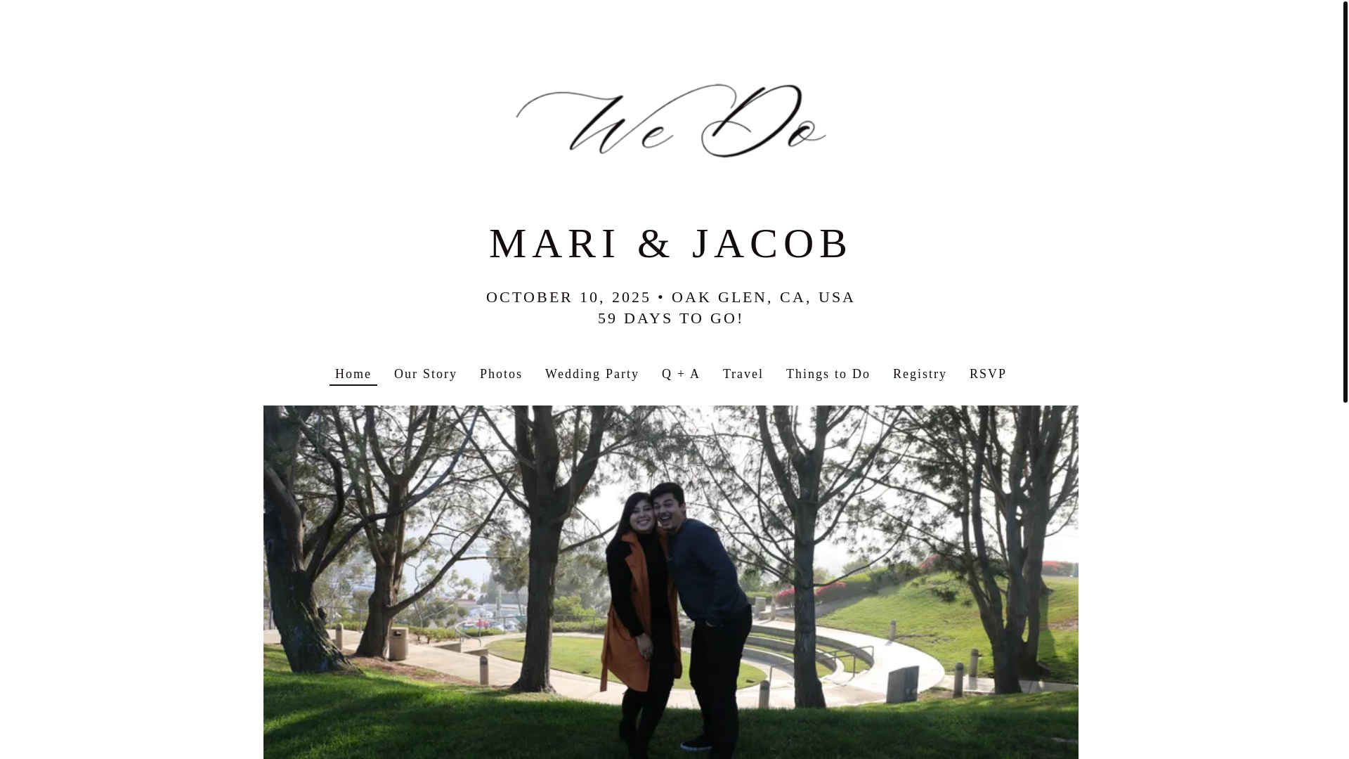 website screenshot of https://mariandjacob.com/