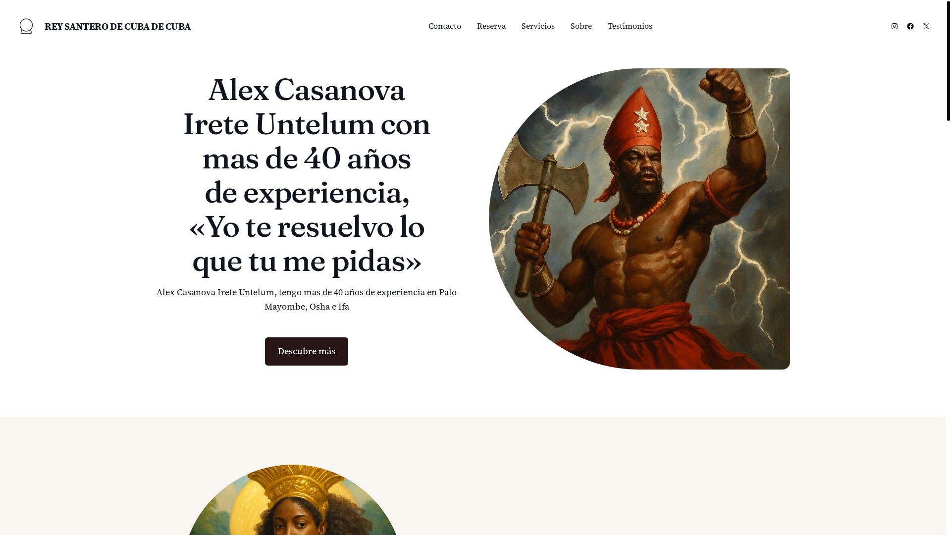 website screenshot of https://reysanterodecuba.com/